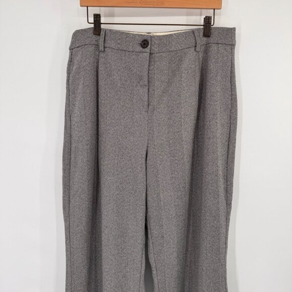 Vero Moda Womens Grey Melange herringbone Wide Trousers pants size 12 new $75 - Picture 5 of 16